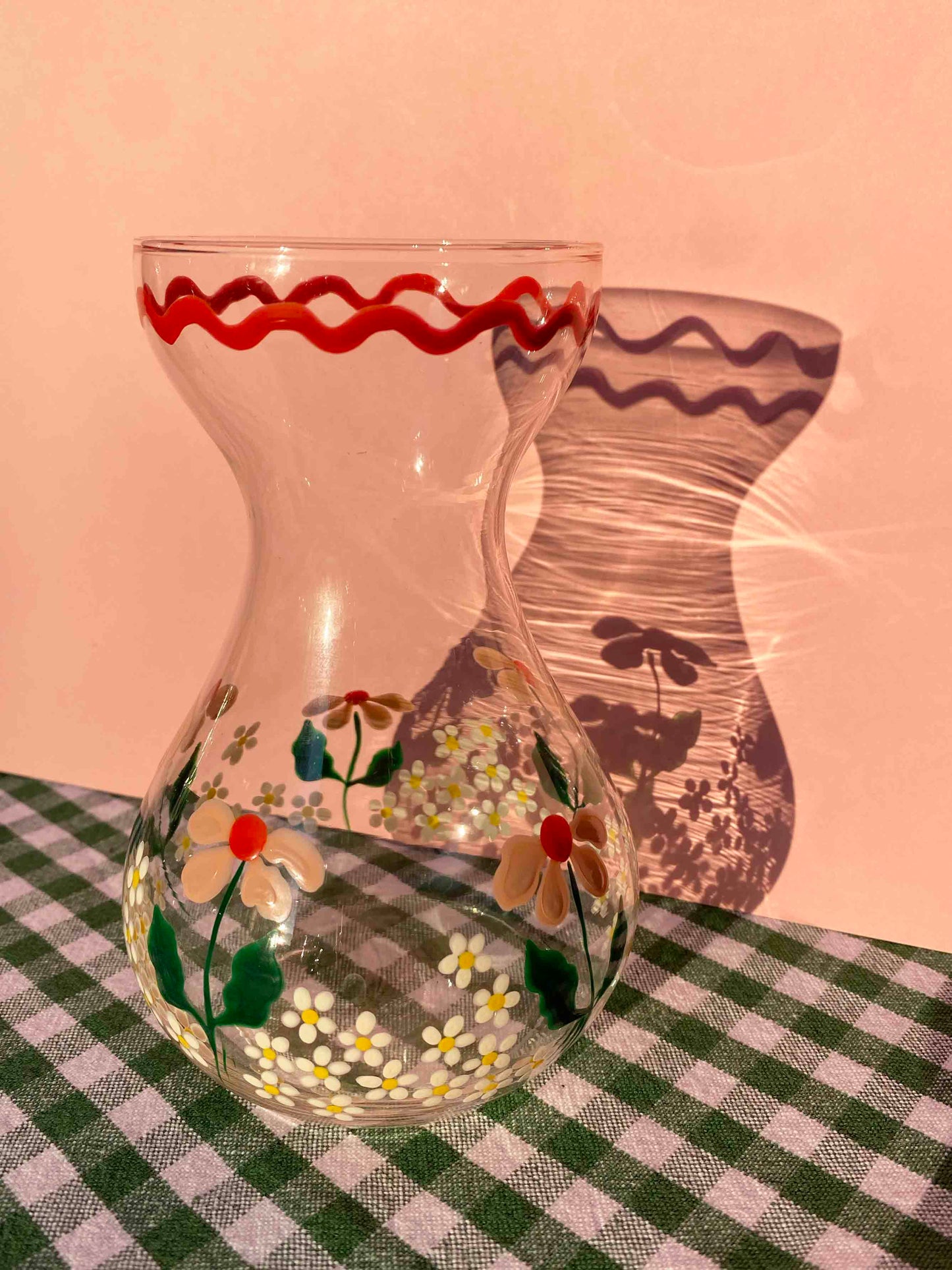 Pink & red vintage petite slim vase