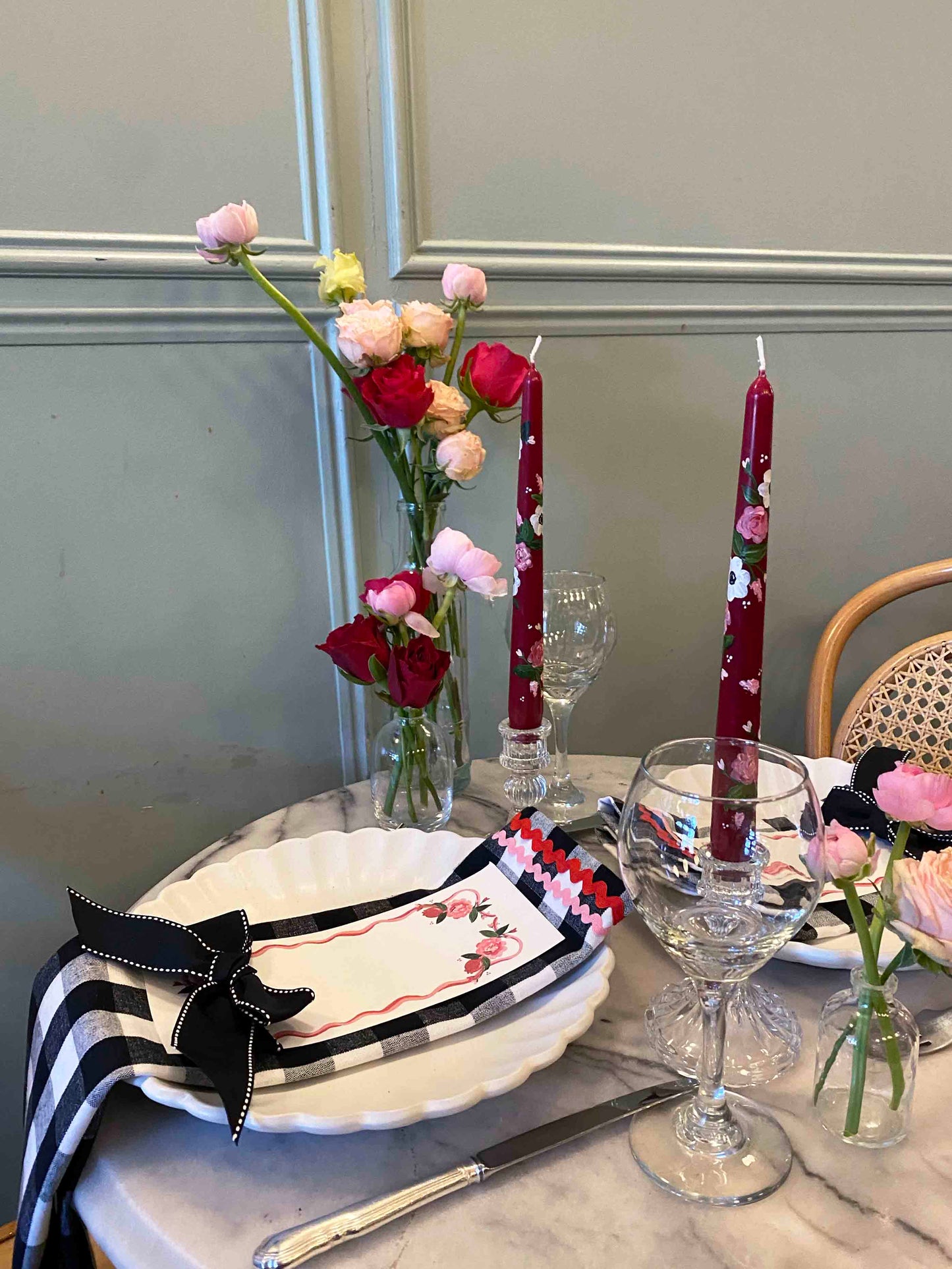 Grand bougeoir tourbillonnant en verre