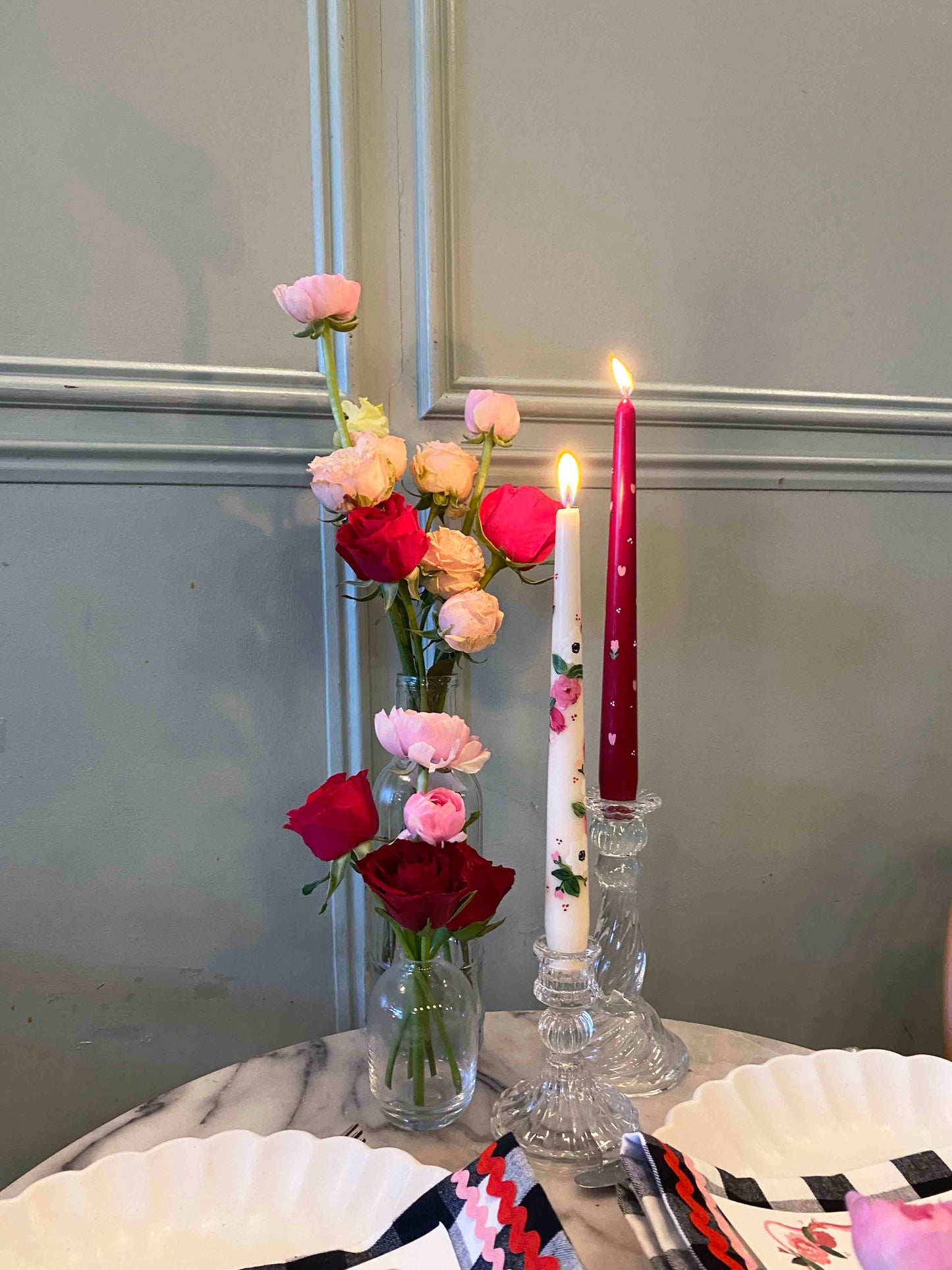 Petit bougeoir plissé en verre