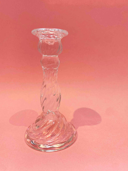 Grand bougeoir tourbillonnant en verre