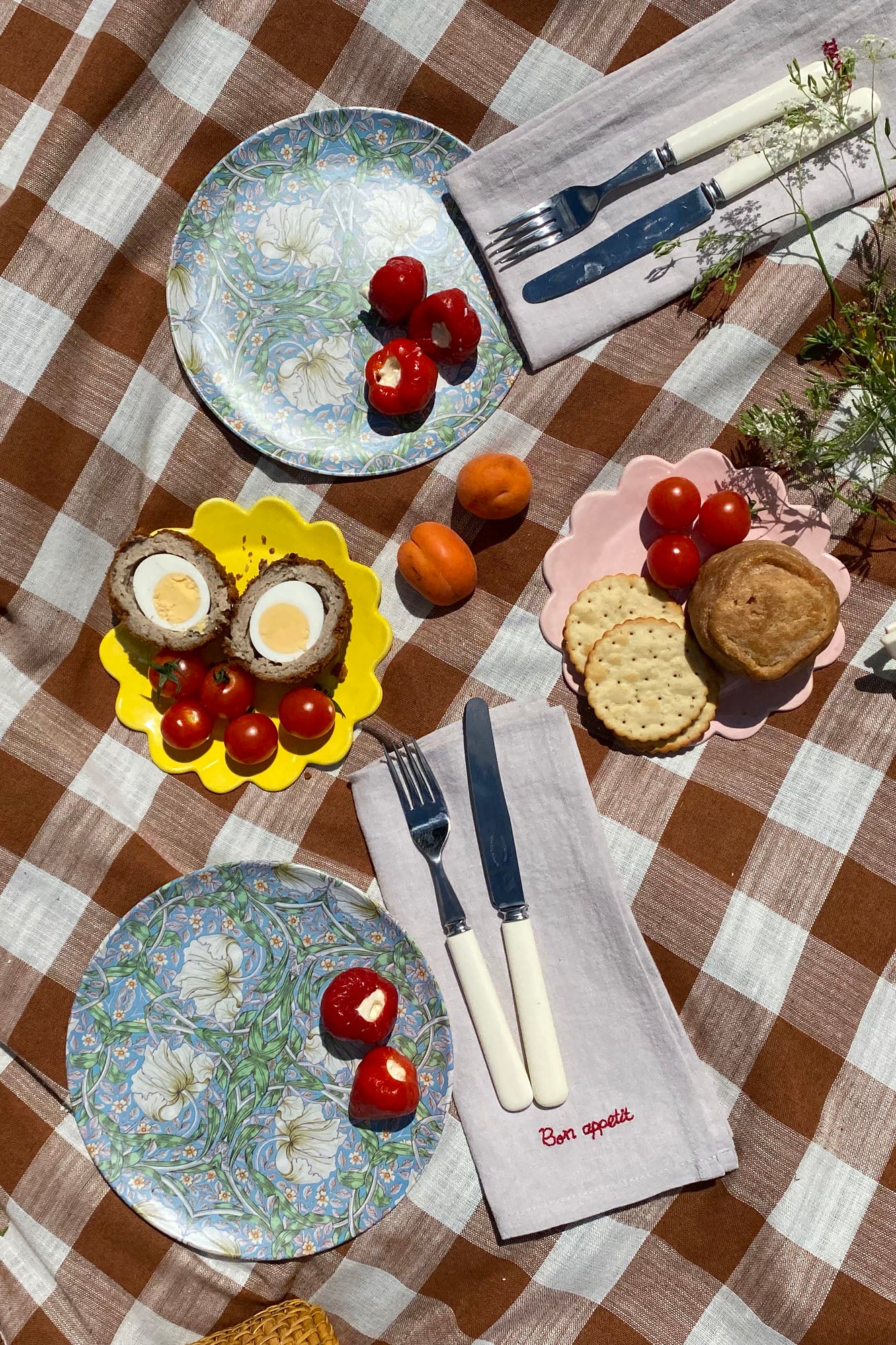 Lot de 2 serviettes en lin Bon appétit