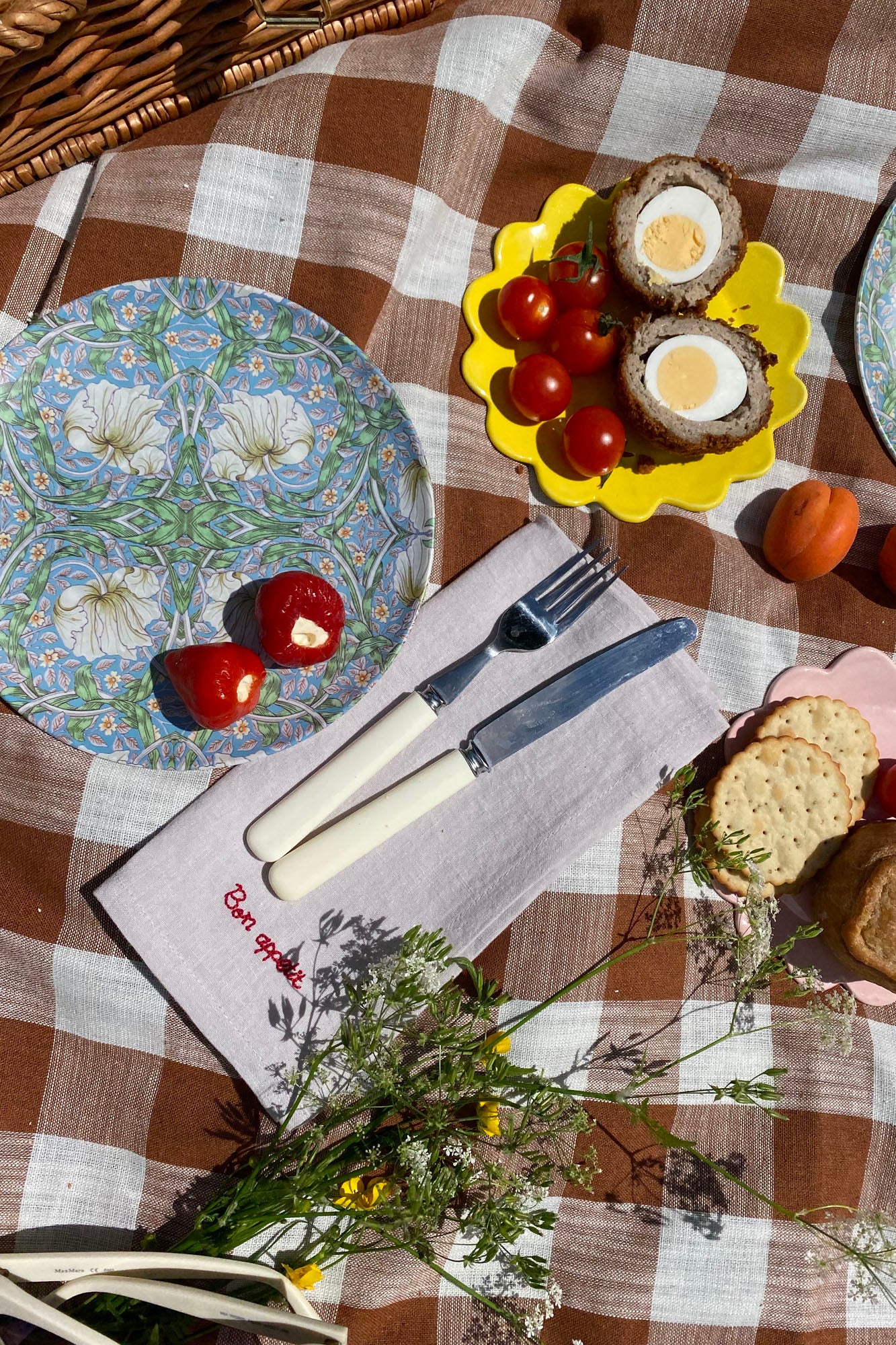 Lot de 2 serviettes en lin Bon appétit