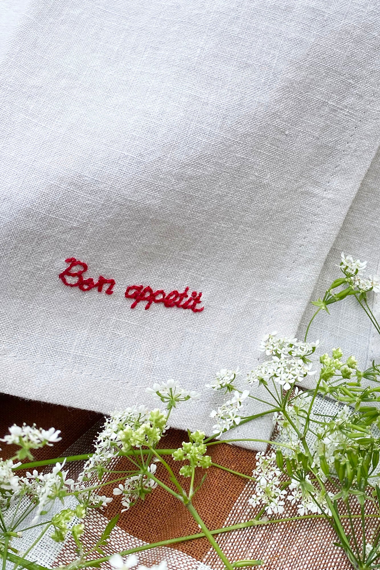 Lot de 2 serviettes en lin Bon appétit