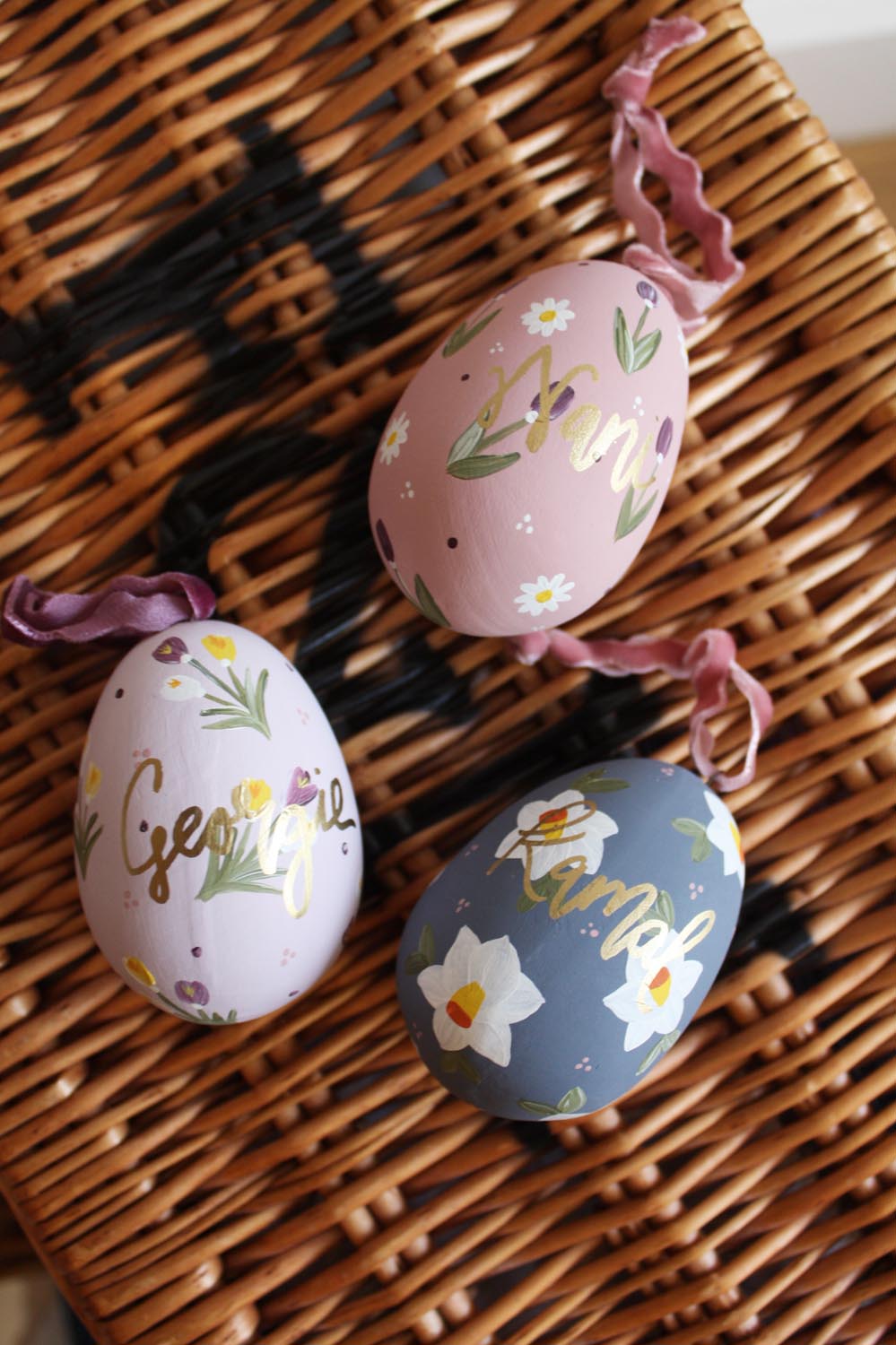 Lilac Crocus ceramic egg