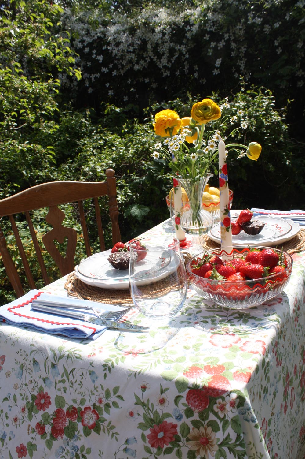 Assiette à dessert aux fraises, lot de 2