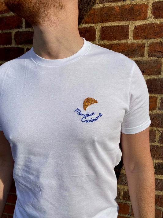 T-shirt unisexe brodé personnalisé en coton bio