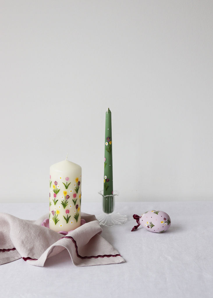 Lilac Crocus ceramic egg