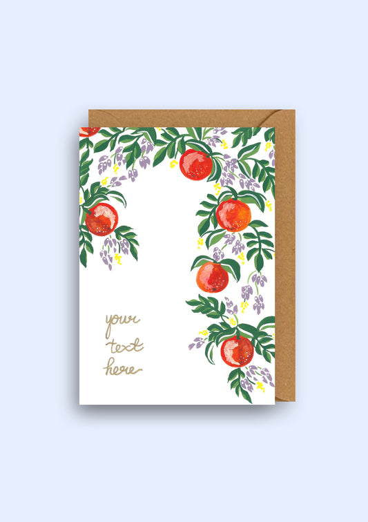 Personalised juicy oranges card