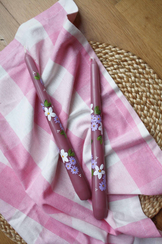 Orchid pink spring candle