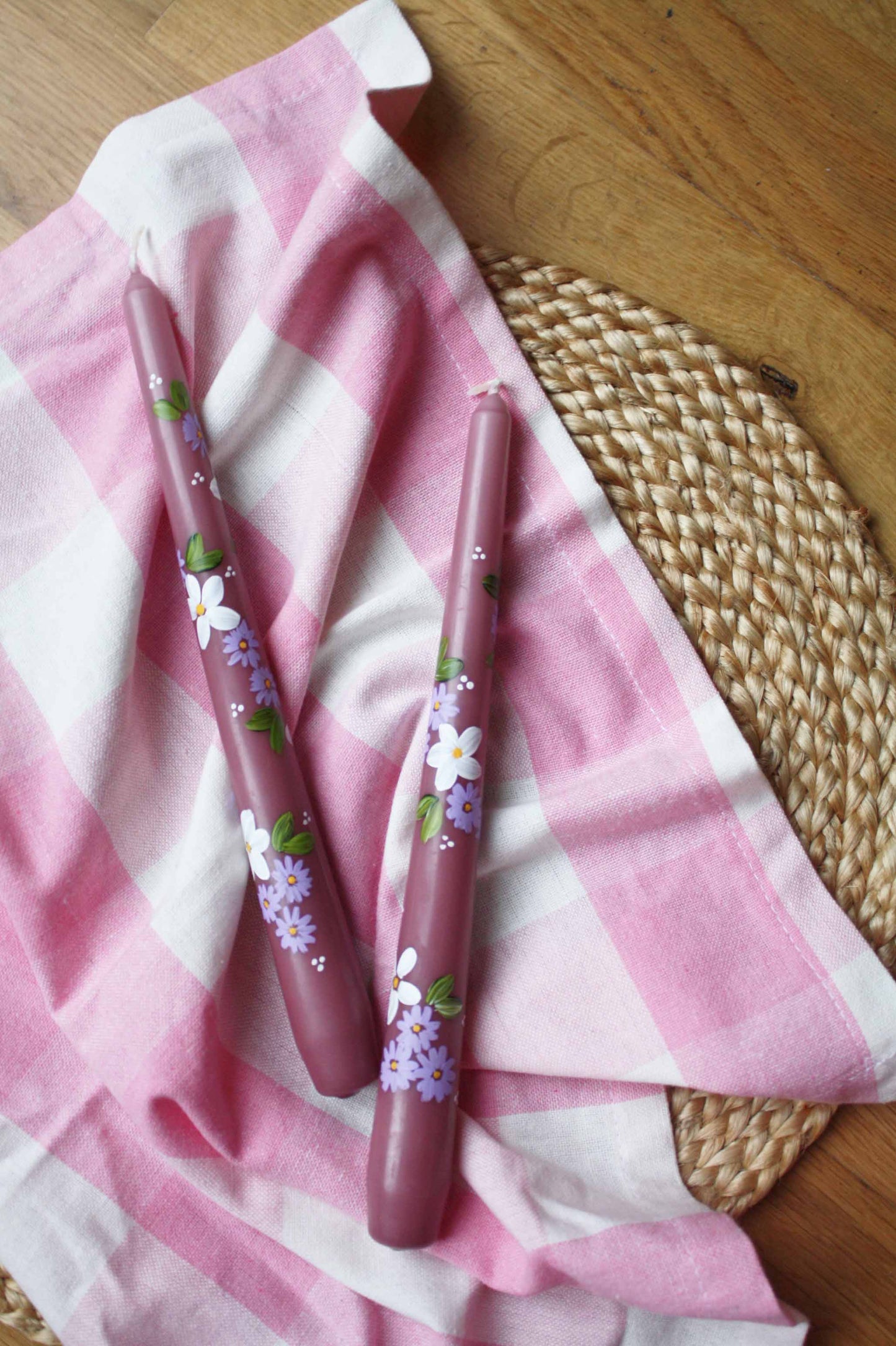 Bougie printanière rose orchidée