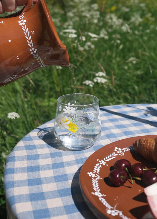 Forget me not & daisy glasses set of 2