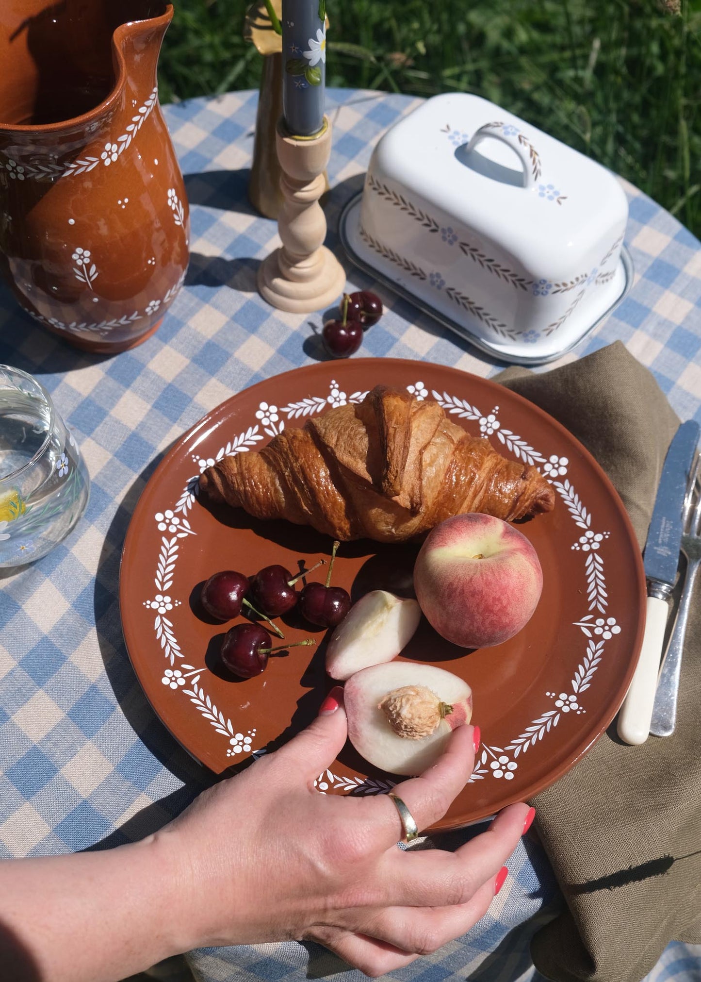Spanish floral terracotta plate