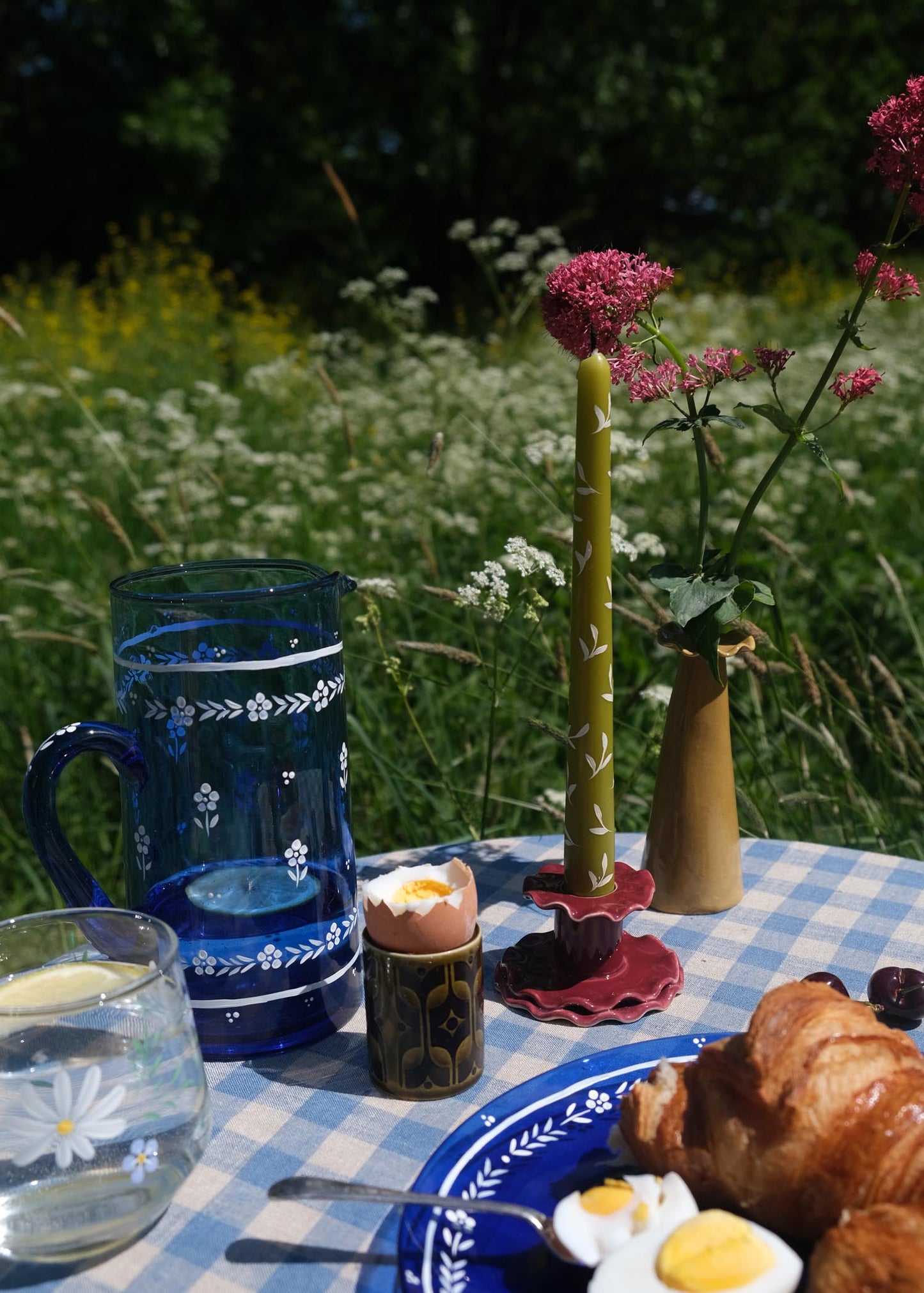 Bougie marguerite bleue