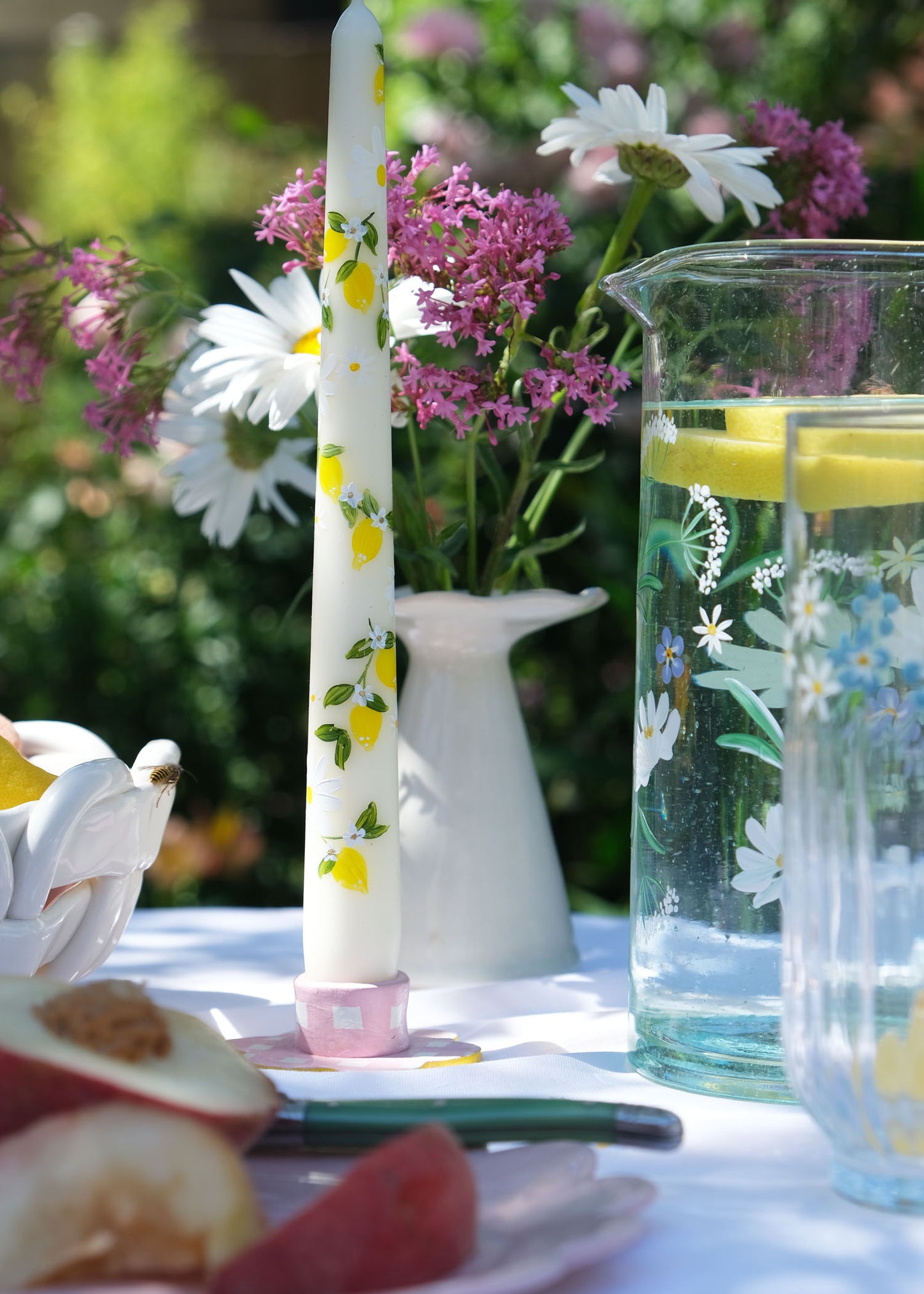 Cruche en verre recyclé Cosmos &amp; Forget Me Nots