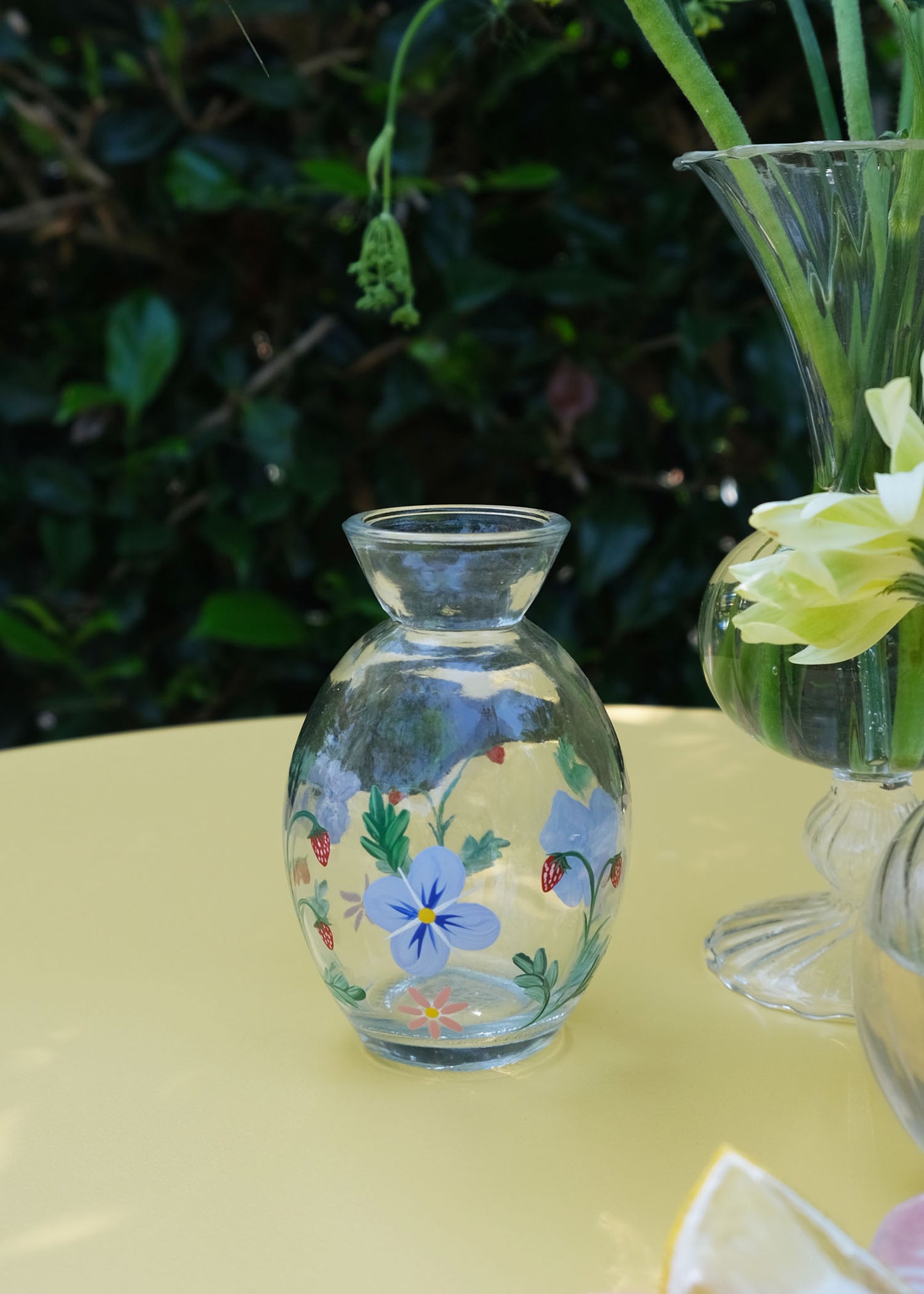Strawberry & hydrangea bud vase