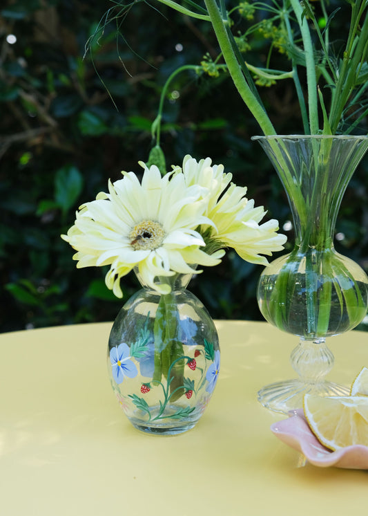 Strawberry & hydrangea bud vase