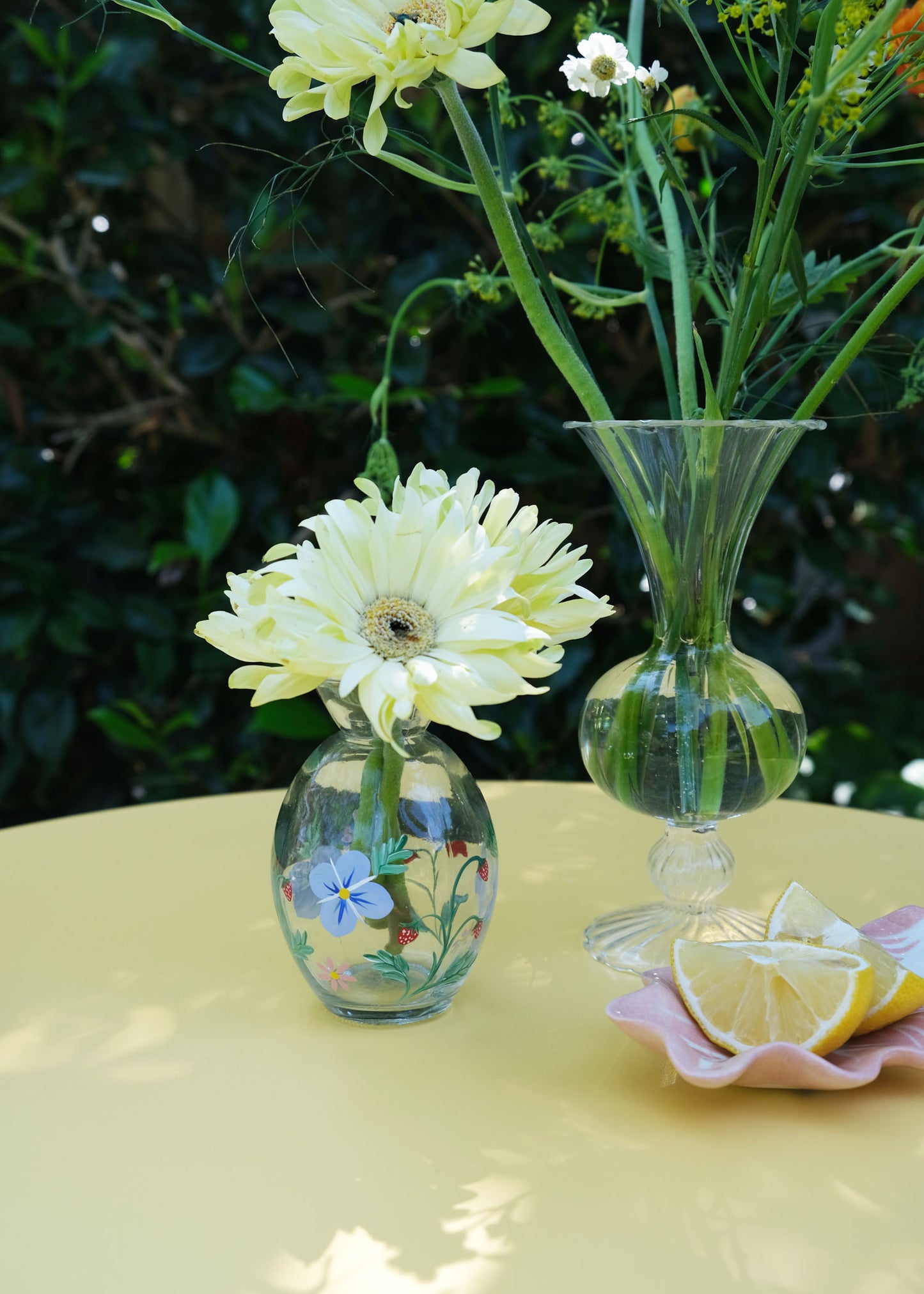 Strawberry & hydrangea bud vase
