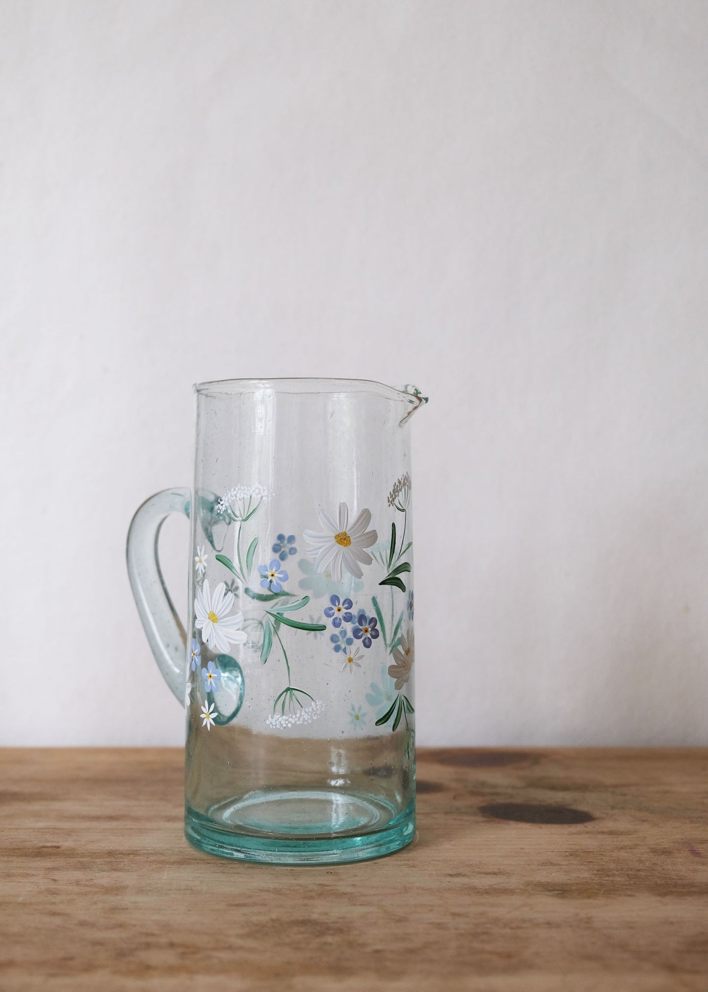 Cruche en verre recyclé Cosmos &amp; Forget Me Nots