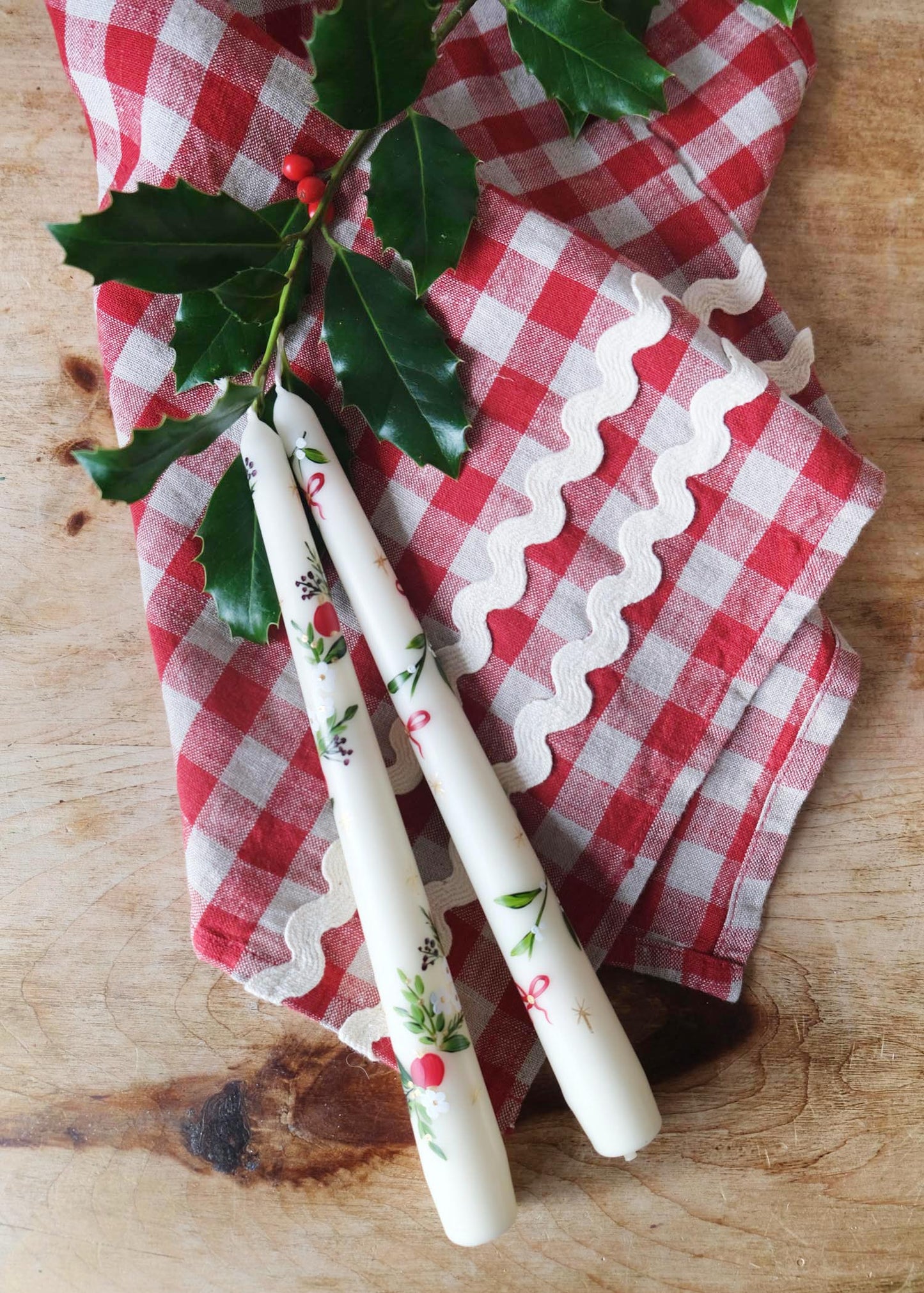 Mistletoe bow candle