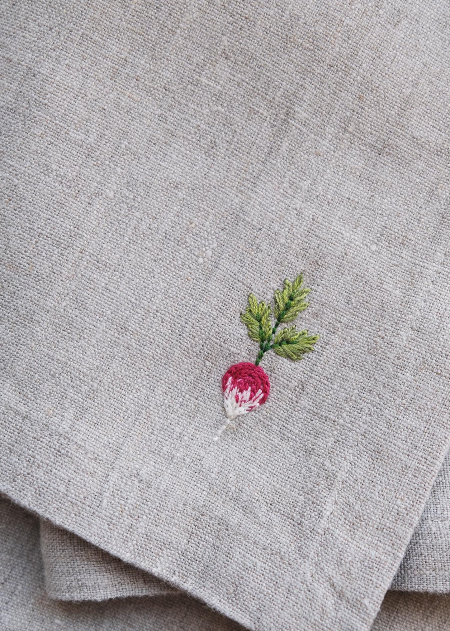 Lot de 2 serviettes en lin Potager