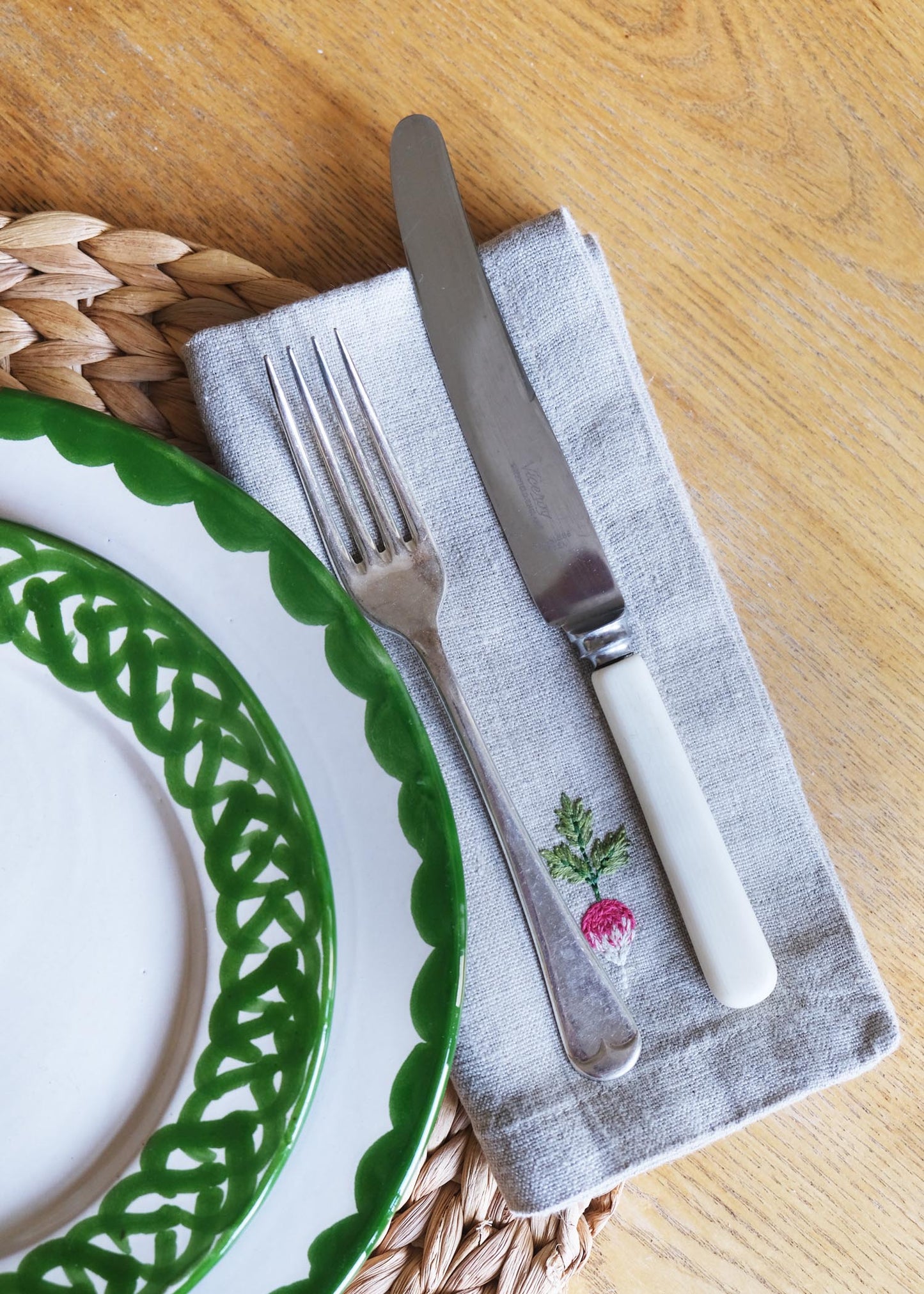 Lot de 2 serviettes en lin Potager