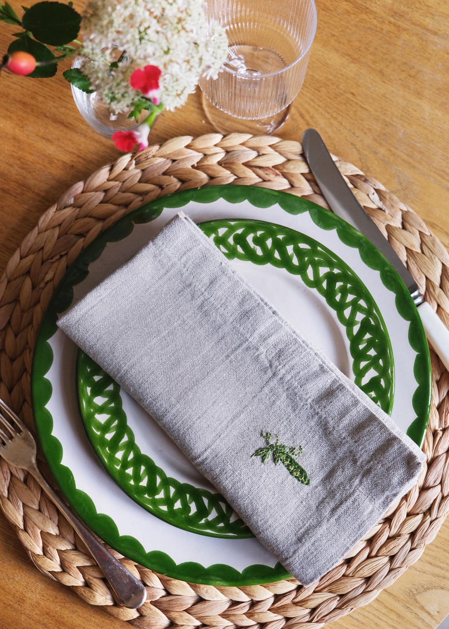 Lot de 2 serviettes en lin Potager
