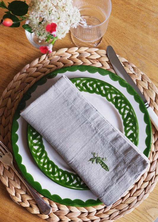 Lot de 2 serviettes en lin Potager