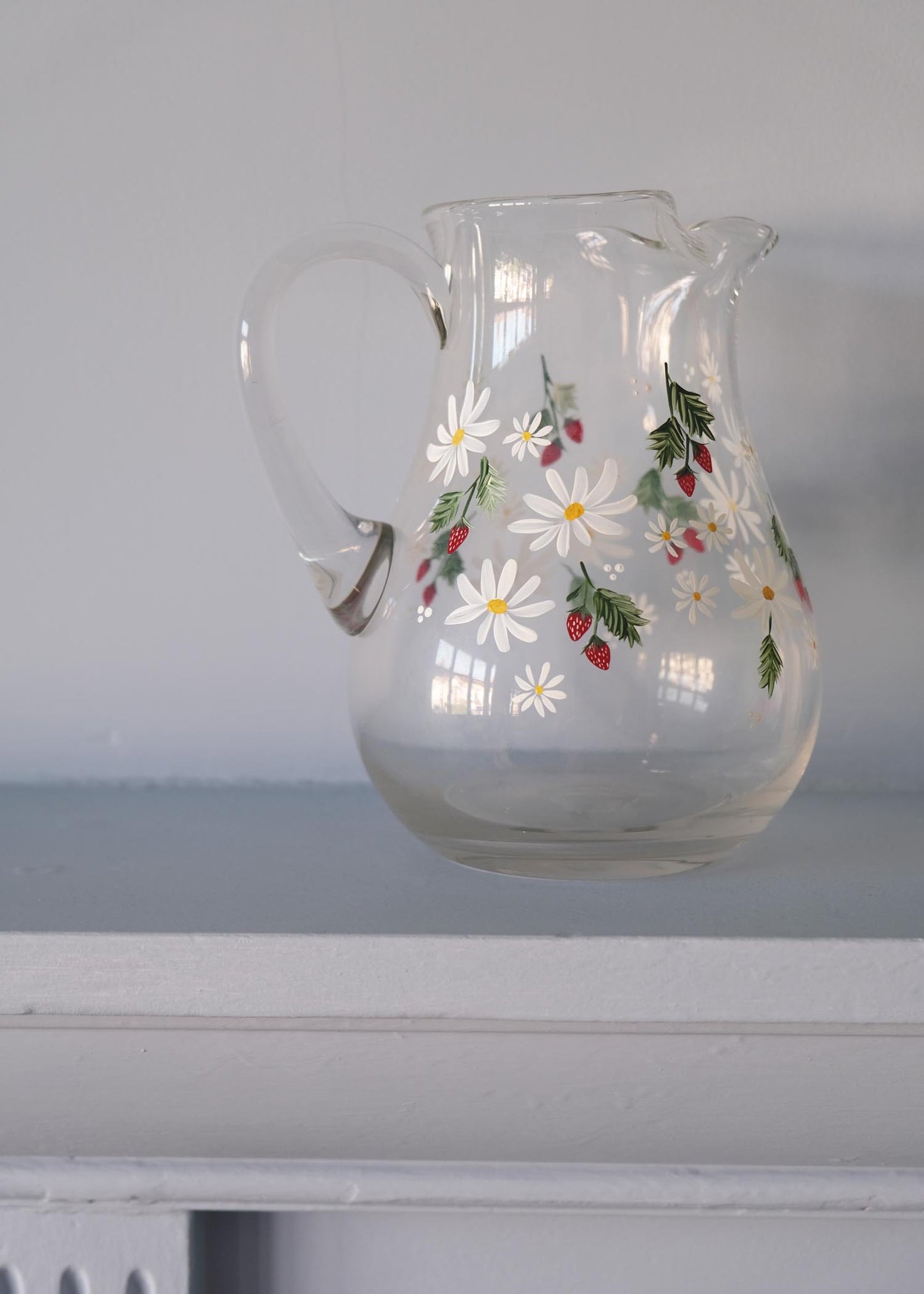 Pichet en verre recyclé Daisy &amp; myosotis