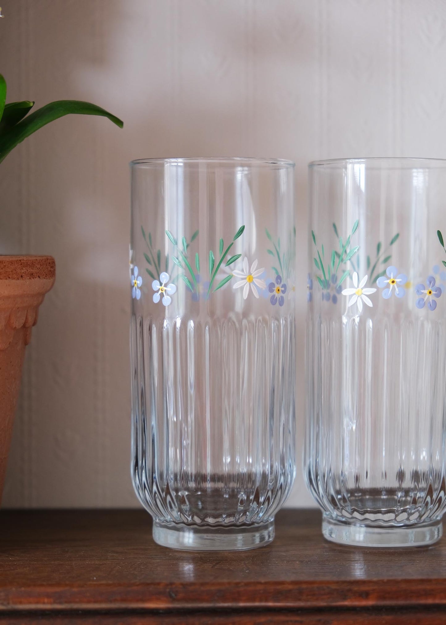 Verres highball côtelés Limoncello lot de 2