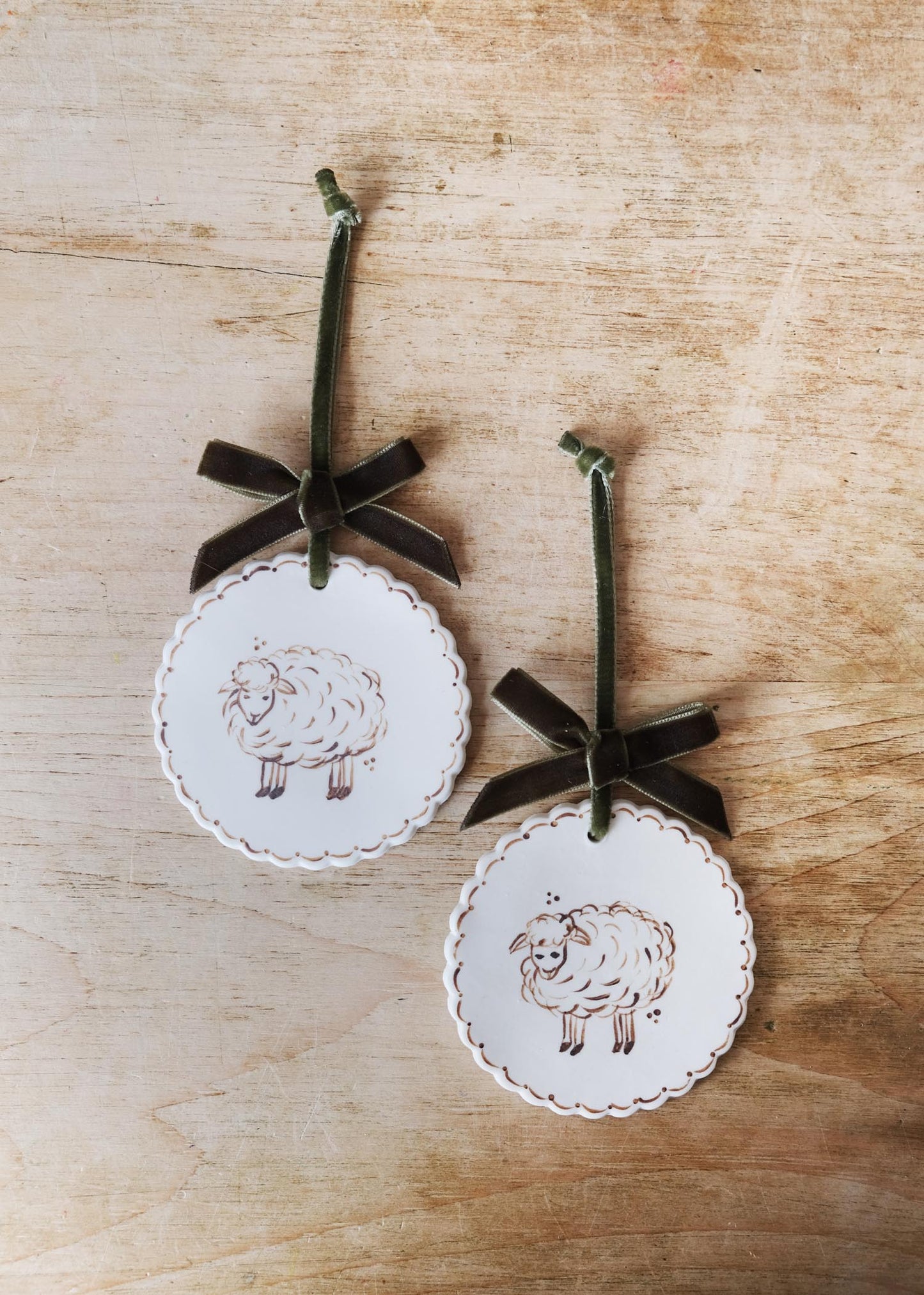 Fluffy sheep wall hanging
