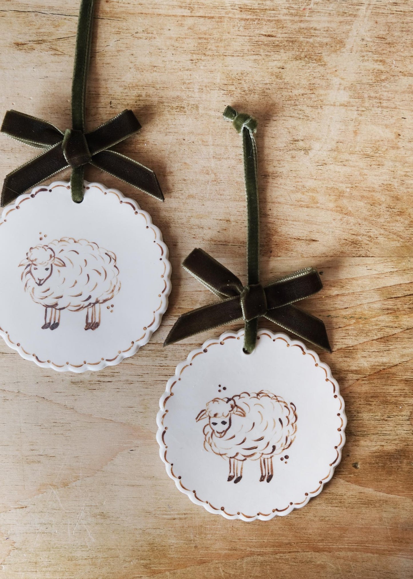 Fluffy sheep wall hanging