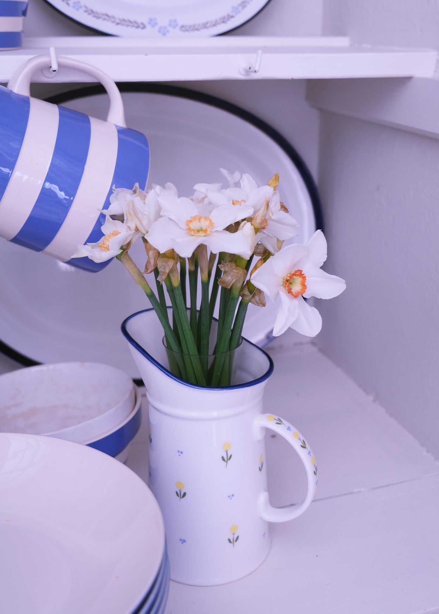 Yellow tulip ceramic jug