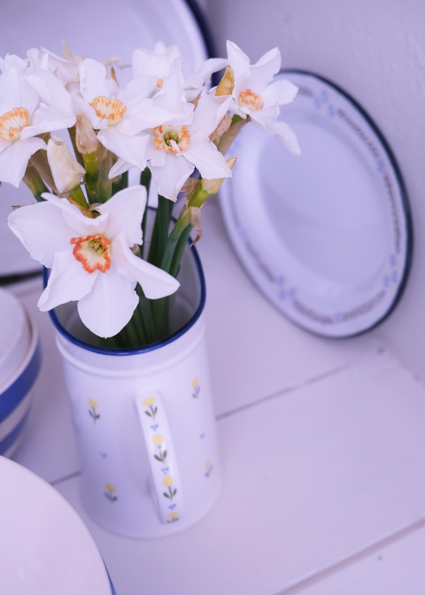 Yellow tulip ceramic jug