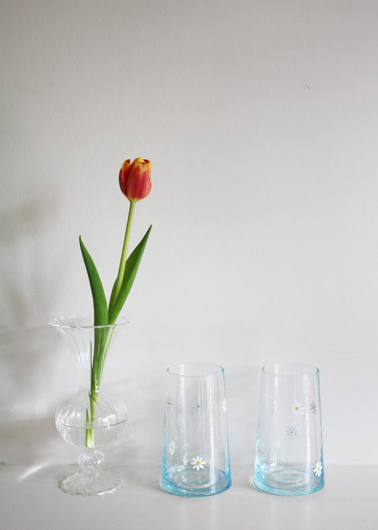 Daisy recycled glasses set of 2