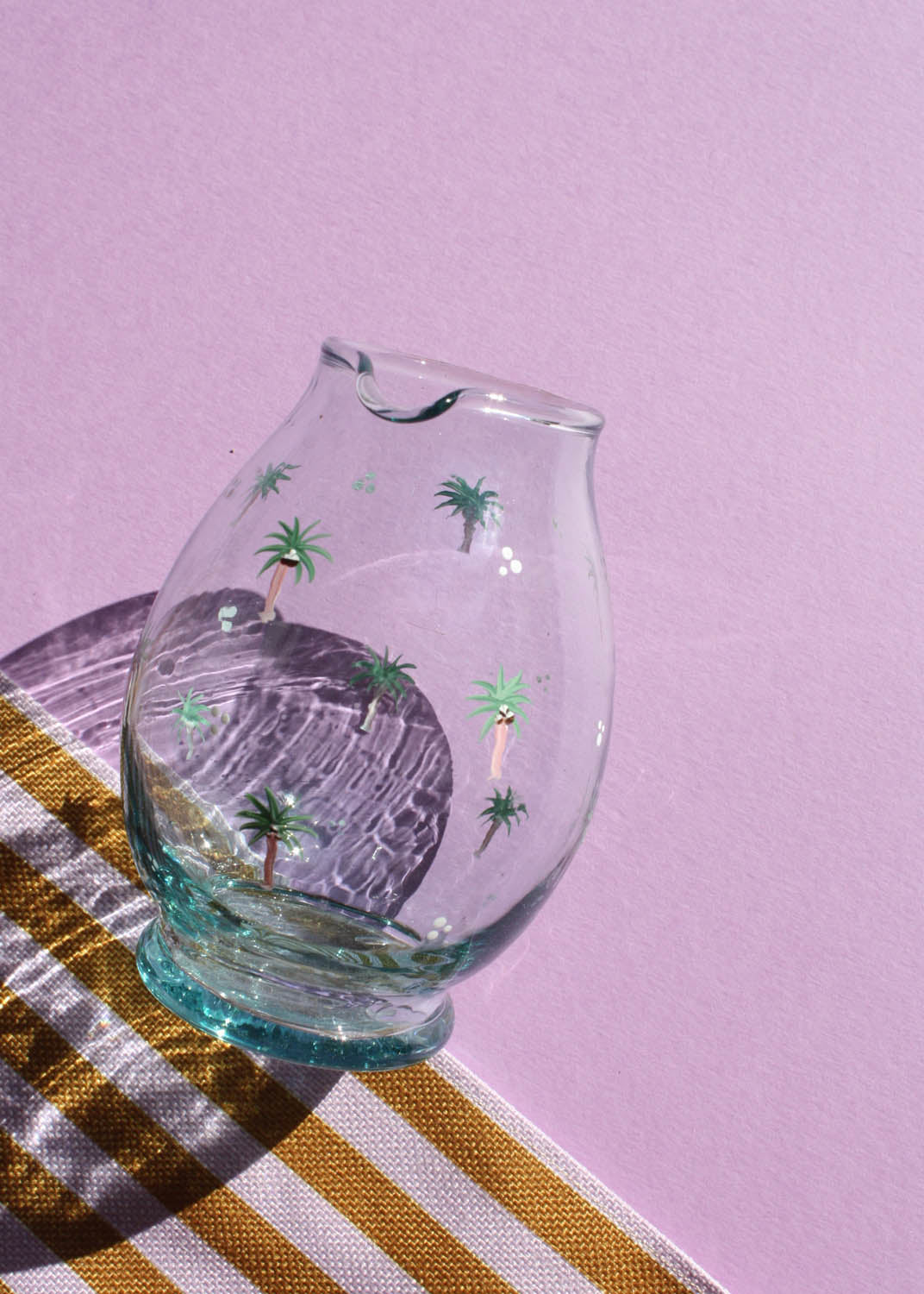 Palm trees recycled glass milk jug