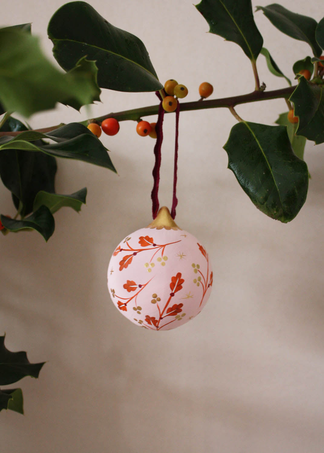 festive Hand painted personalised ceramic bauble