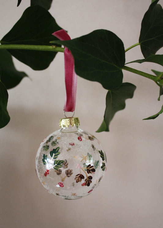Magical mushroom glass bauble