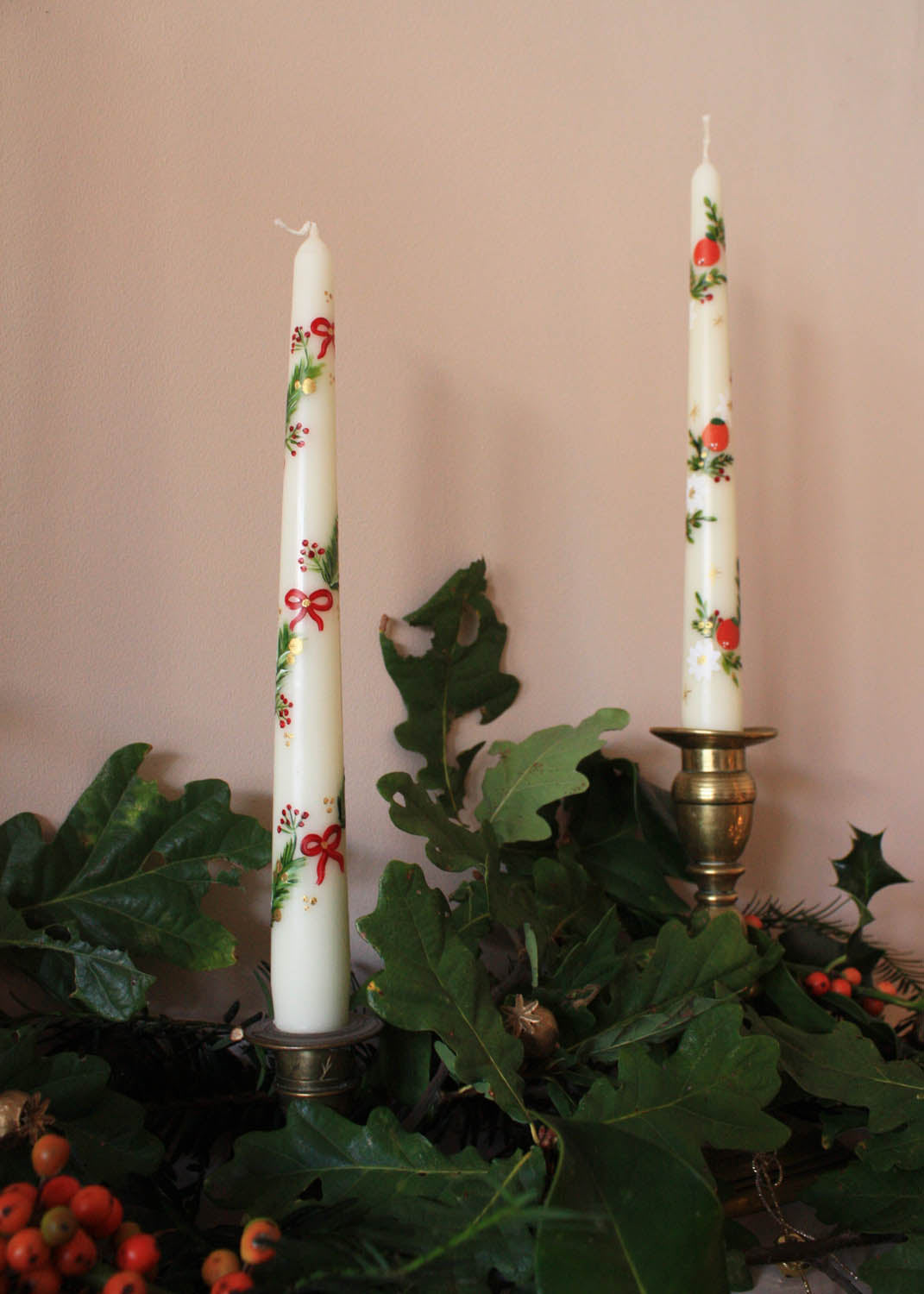 Clementine & poinsettia candle
