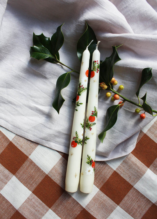 Clementine & poinsettia candle