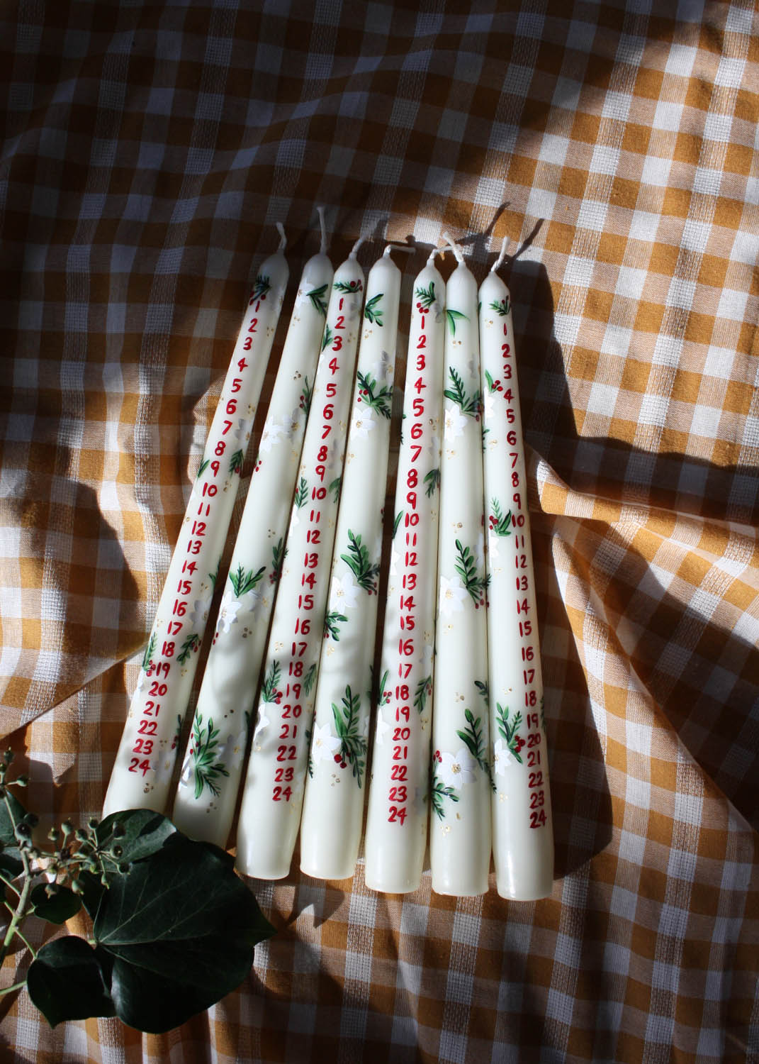 festive tapered Advent candle