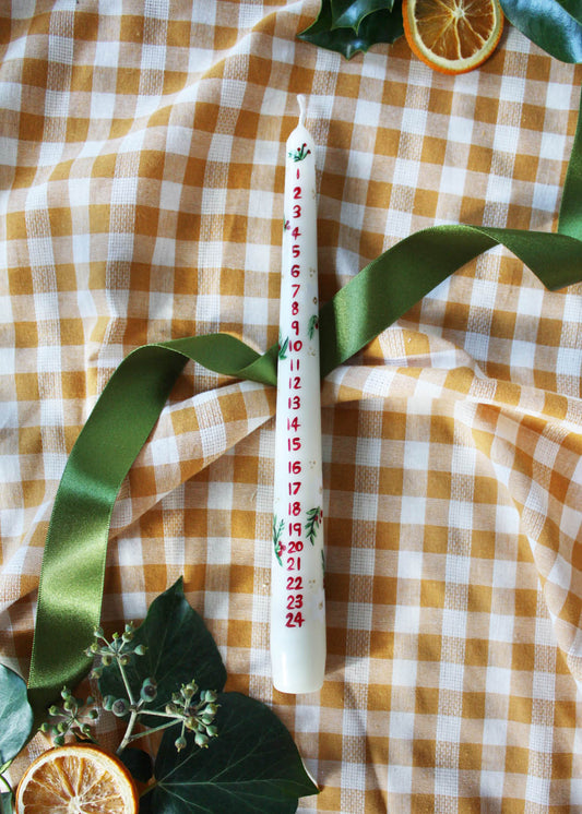 festive tapered Advent candle