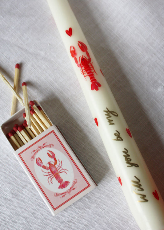 Cocolulu x Chloe Designs Things Lobster candle and match box set