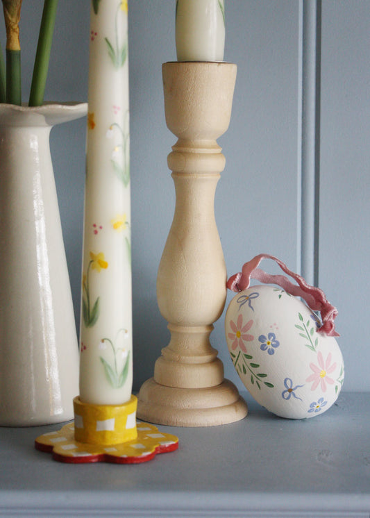 Pastel floral ceramic egg