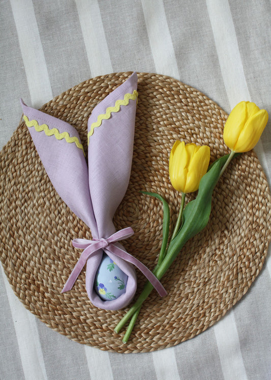 Pansy blue ceramic egg