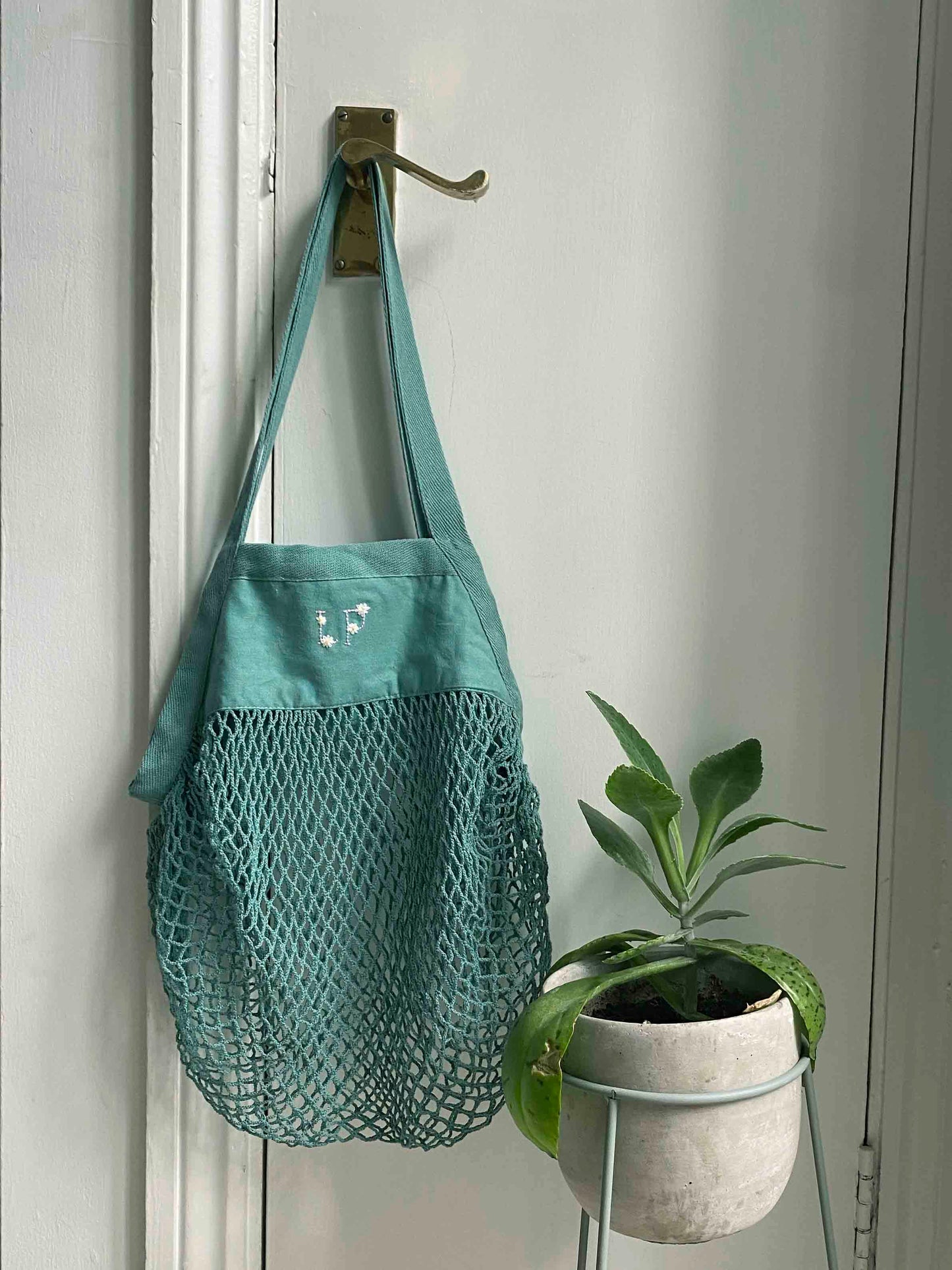 Personalised organic cotton mesh tote