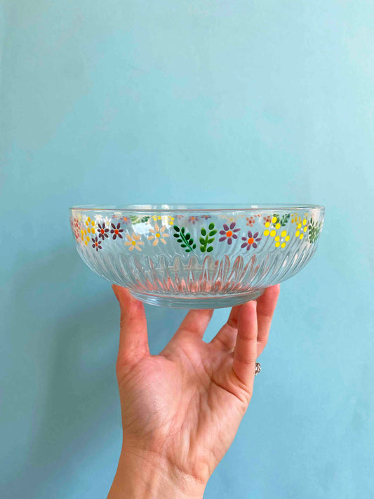 Wild flower ribbed small bowl
