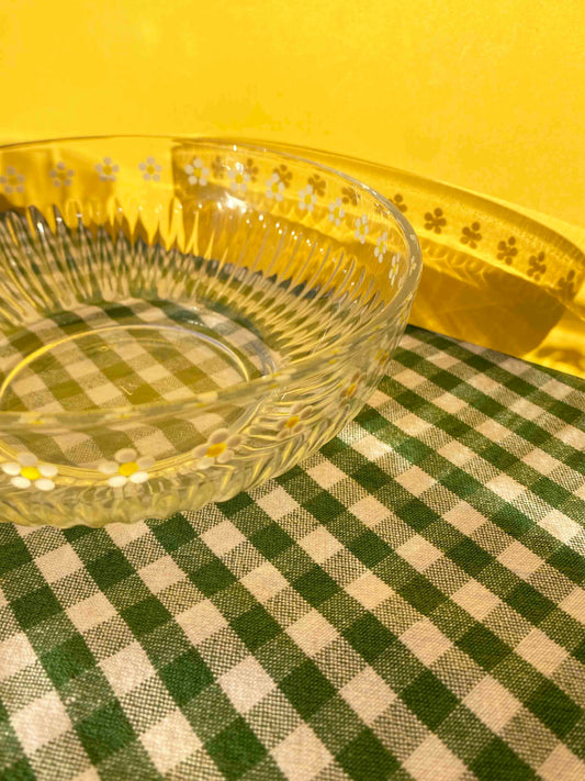 hand painted daisy glass bowl