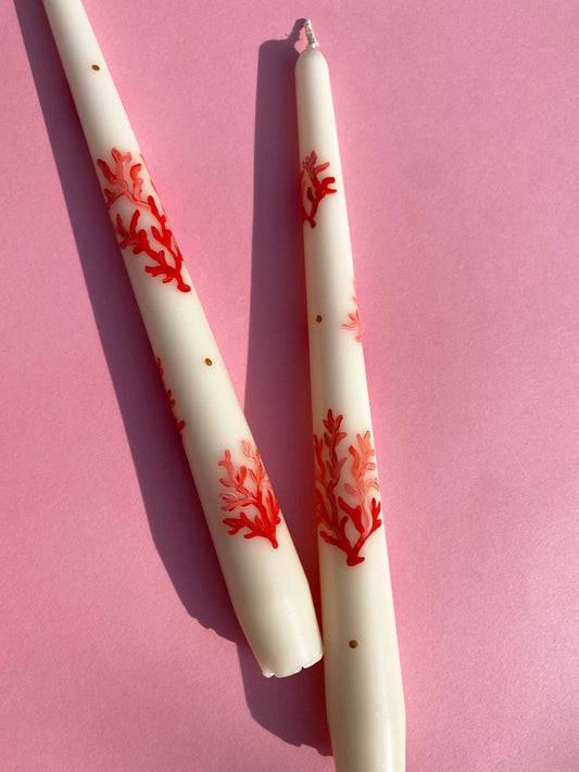 Ivory coral candle