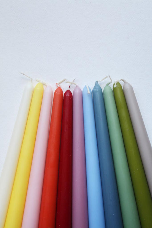 Bespoke hand painted tapered candle