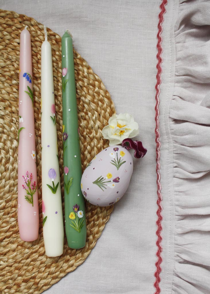 hand painted lilac ceramic egg decoration